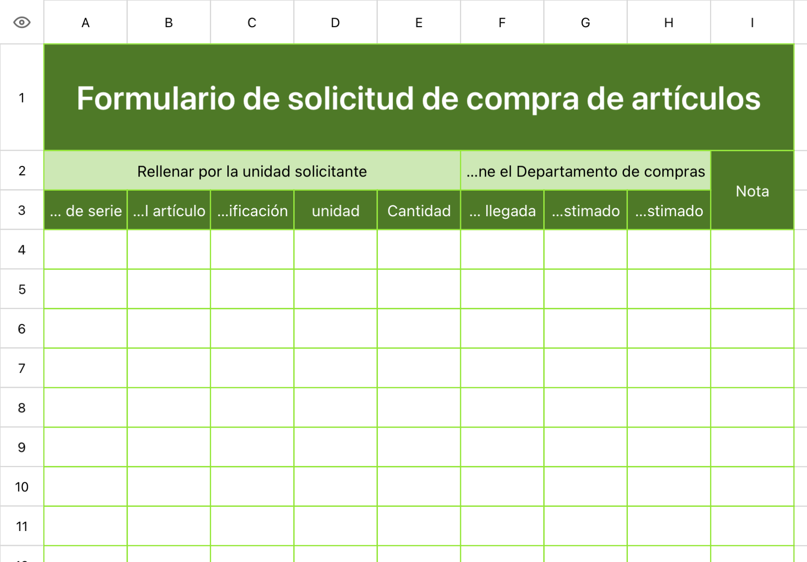 Formulario de solicitud de compra de artículos 1
